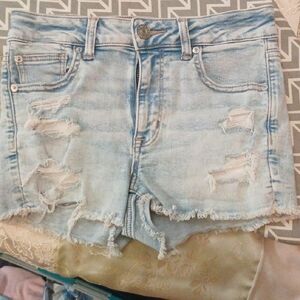 Distressed Denim Shorts